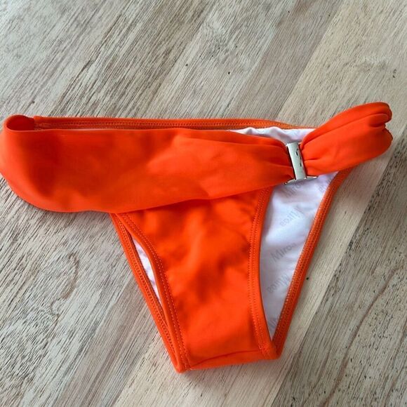 NEW Miroa orange Brazilian bikini bottoms with silver detail size S - Picture 1 of 4